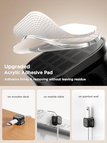 12 Pack Magnetic Cable Management Clips, Phone Electric Charging Cord Holder, Desktop Cord Organizer, Adhesive Cable Organizer Keeper for Home Kitchen Office Desk Outdoor Wall Car Bedroom Nightstand - color: 12-Pack