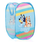 Bluey Pop Up Hamper - Bluey and Bingo Mesh Laundry Basket/Bag with Durable Handles - Storage for Clothes and Toys - color: Blue - Bluey 01