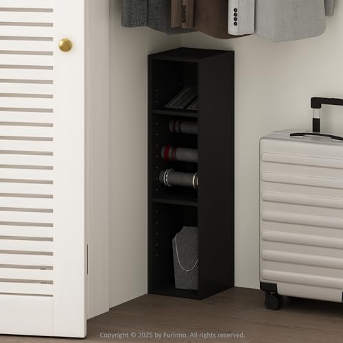Furinno Reed 3-Tier Closet Organizers and Storage, Closet Organizer, Open Shelf Closet Storage, for Wardrobe, Bedroom, Living Room, 8-Inch Width, Blackwood - color: Blackwood, size: 3-Tier; 7.9" W