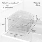 YouCopia FreezeUp Freezer Bin 12", BPA-Free Fridge Organizer with Adjustable Dividers and Handle for Frozen Food and Leftovers - size: 12" Deep