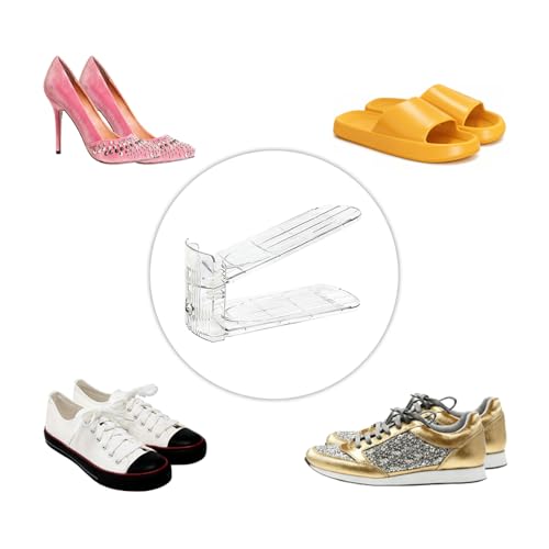 Shoe Slots Organizer, Shoe Stacker, Adjustable Level Shoe Rack Organizer, Space Saver Storage Shoe Holder Organization (10)