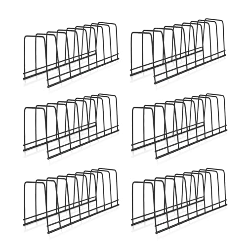 SITAKE 6 Pack Kitchen Cabinet Organizer Pot Lid Holder Stainless Steel Reusable Containers Drying Rack Stand Counter Storage Shelf for Pot Pan Dish Plate Cutting Board Serving Trays Bakeware (Black) - color: Black