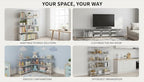 12-Cube Storage Organizer, Metal Wire Cube Shelving Unit, 11.8" L x 11.8" W x 11.8" H, Modular Grid Bookshelf for Closet, Bedroom, Office, White ATTJL12W - color: White