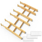 SpaceAid Bamboo Drawer Dividers with Inserts and Labels, Kitchen Adjustable Drawer Organizers, Expandable Organization for Home, Office, Dressers and Bathroom, 6 Dividers with 12 Inserts (17-22 in) - size: 17-22 inch