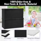 Extra Large Toy Box 167L, Sturdy Toy Storage Chest Organizer Bin Baskets with 2 Removable Divider for Boys, Girls, Kids, Nursery, Bedroom, Playroom, 35.5"x17" x17" (Linen Black) - color: Extra Extra Large Black