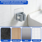 Broom Holder Wall Mount, 4 Pack Mop and Broom Holder, PlasticBroom Hangers for Wall, Gray, Space-Saving Tool Organizer for Kitchen Laundry Garage Garden, Easy Install, Non-Slip Grips