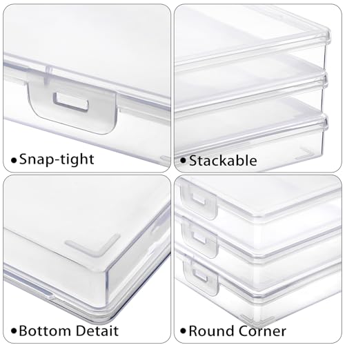 BTSKY Clear Plastic Storage Box with Flap Lid, Multipurpose Craft Organizers and Storage Box Art Supply Storage Organizer Plastic Sewing Box for Beads Pencils Sticky Notes, 4 Pack Medium Small - size: Medium Small-4 Pack
