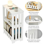 HAYOFAMY 3 Tier Side Table Night Stand, Narrow End Table with Display Shelf, Small Bookcase Bookshelf, Simple Bedside Table Storage Rack for Bedroom, Living Room, Office, Bathroom, White