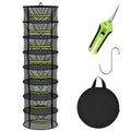 MEKOLIFE Herb Drying Rack Hanging-8 Layer, Collapsible Large Capacity Mesh Net with Green Zipper, Hooks & Bonus Garden Scissors, for Fresh Herbs/Flowers/Plants, Indoor Outdoor Use (23.62") - size: 8 Layers
