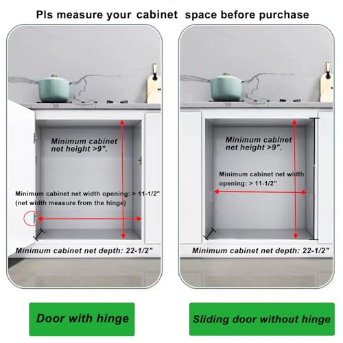 DINDON Pull Out Cabinet Organizer for Pans, Cookie Sheet, Bakeware, Cutting Board, Slide Out Kitchen Cabinet Storage Organizer Rack, 10.5''W X 21"D X 7.5"H, Wood - size: 7.5"H