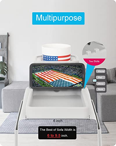 Couch Cup Holder Tray, VIENFUT Silicone Anti-Slip Sofa Armrest Tray with Side Pockets, BPA-Free Anti-Spill Couch Drink Holder for YETI, Remote, Snacks, Cellphone and iPad, Ideal Gift (Griege) - color: Griege