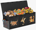 Extra Large Toy Box Chest, Collapsible Sturdy Toy Storage Organizer Boxes Bins Baskets Dinosaur Kids Toy Chest Bin with Lids for Boys Girls Living Room Playroom Bedroom Nursery 41"x14"x16" Black - color: Black－3
