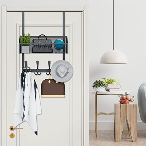 Kaiferty Over The Door Hooks Organizer, Coat Rack Over The Door Storage Hanger Towel Rack, Back of Door Storage Organizer for Bathroom,Bedroom,Kitchen,Office (Black, 2-Tier) - color: Black, size: 2-Tier