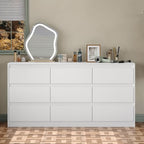 Furniouse Modern 9 Large Storage Drawers Dresser for Clothes Organizer, White Modern Chest of Drawers for Closet, 60" Long Drawer Organizer Cabinet for Bedroom,Living Room,Entryway,Hallway - size: 15"D x 59.1"W x 31.5"H (9 Drawers)
