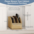 Pull Out Cookie Sheet Organizer for Cabinet, Wooden Cutting Board Organizer Rack with Vertical Tray Dividers, for Storage Pans, Baking Tray, 10.5''W X 21" D X 10.6" H