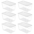Vtopmart 6 Pack Clear Stackable Storage Bins with Lids, Medium Plastic Containers with Handle for Pantry Organizer and Storage,Perfect for Kitchen,Fridge,Cabinet, Closet,Bathroom Organization - size: M(10"L x 6"W x 5"H)