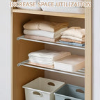 VanlonPro Expandable Closet Shelf Wall-Mounted Metal Storage Rack Adjustable Closet Rod DIY Divider Separator Space Saving for Cabinet Wardrobe Cupboard Kitchen Pantry Cupboard, 17.2-27.7 Inches - size: 43.8-70.4cm/17.2-27.7inches