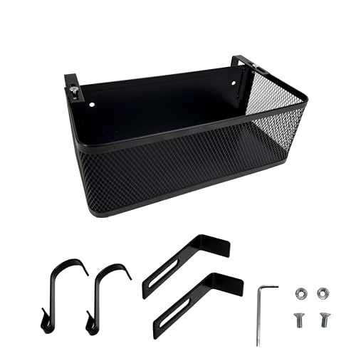 Bedside Caddy Shelf with Hook, Bed Shelf Organizer for Bunk Bed, Office Cubicle, Dorm Room, Holder for Phone, Snacks, Books (Black, 11*4.9*3.9 inch)