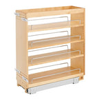 Rev-A-Shelf 8" Pullout Kitchen Cabinet Storage Organizer Slide Out Pantry Spice Rack with Adjustable Shelves for 8.5" W Cabinet Opening, 448-BC-8C - size: 8"W"