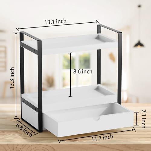 Boulphia 2-Tier Bathroom Organizer (White - New) - color: White - New