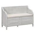 Knocbel Rustic Entry Storage Bench with Hidden Compartments and Removable Cushion, Wooden Entryway Hallway Foyer Shoe Bench Bedroom End of Bed Bench, 250lbs Weight Capacity (Gray Wash) - color: Gray Wash
