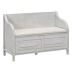 Knocbel Rustic Entry Storage Bench with Hidden Compartments and Removable Cushion, Wooden Entryway Hallway Foyer Shoe Bench Bedroom End of Bed Bench, 250lbs Weight Capacity (Gray Wash) - color: Gray Wash
