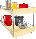 LYNK PROFESSIONAL® SELECT™ Pull Out Cabinet Organizer - 14" x 21" - Slide Out Cabinet Organizer for Kitchens - Sliding Shelves - Pull Out Drawer, Pots and Pans Storage - Lifetime Ltd Warranty - 2 Tier - size: 14" W x 21" D - 2 Tier