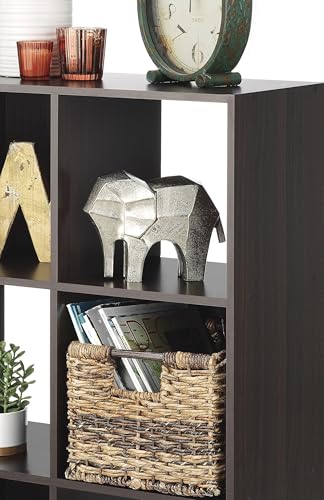 Whitmor 12 Cube Bookcase, 4 Tier Stackable MDF Bookself, Open Storage Display Organizer, Storage Cabinet for Living Room, Bedroom, Home, Office, 35.1" L x 11.7" W x 47.5" H, Espresso - color: Espresso, size: 12 Cube, 35.1"L x 11.7"W x 47.5"H