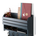 Key Holder, Wall Mounted Mail Organizer, Keys Holder on Wall with 9 Key Hooks, Gray - color: Gray