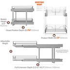 JOWBOOW (23" W x 22" D Cabinet Pull Out Shelves, 2-Tier | Heavy Duty Kitchen Pull Out Shelves for Wide Cabinets, 22 Inch Deep Sliding Cabinet Organizer - size: 23 x 22 Inch