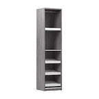 Bestar Cielo Closet Organizer, 20-inch Bark Gray and White Wardrobe for Bedroom, Mudroom, Entryway, or Kitchen Pantry - color: Bark Grey and White