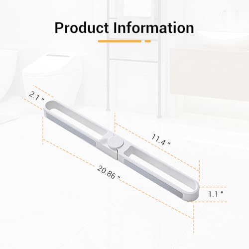 Multi-Functional Wall Mounted Storage Rack Foldable Shoe Holder for Bathroom and Entryway Space Saving Organizer(White) - color: White, size: 53X5.5
