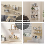 Amaoot Floating Shelves Set of 3, Home Wood Wall Shelf, Farmhouse Shelf for Bedroom, Wall Mounted Floating Shelf for Living Room, Bedroom, Bathroom, Kitchen, Office (White-4pcs) - color: White-4pcs