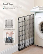 SONGMICS Laundry Hamper, 34.3 Gal. (130L) Laundry Basket, Collapsible Clothes Hamper, Removable and Washable Liner, Metal Wire Frame, for Bedroom Bathroom, Black and Gray ULCB113G01 - color: Black + Gray, size: 130 L