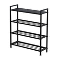 Heavy Duty 4-Tier Shoe Rack Metal Shoe Storage Shelf for 12 Pairs of Shoes Entryway Durable Shelf Easy to Assemble