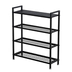 Heavy Duty 4-Tier Shoe Rack Metal Shoe Storage Shelf for 12 Pairs of Shoes Entryway Durable Shelf Easy to Assemble