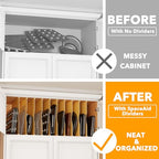 SpaceAid 10 Pack Tray Dividers for Cabinets, Bamboo Kitchen Cookie Baking Sheet Organizer for Cabinet, Vertical Pan and Trays Organizers for Pantry Storage - size: 10 Pack (23.5"D x 23.7"H)