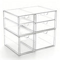 Prsildan Acrylic Drawer Makeup Organizer with 6 Drawers (Not for Baby Bottle), Set of 2 Office Desk Organizers Accessories, Clear Stackable Storage Drawers for Vanity, Craft (Largest Drawer 4" Tall) - style: 6 Drawers