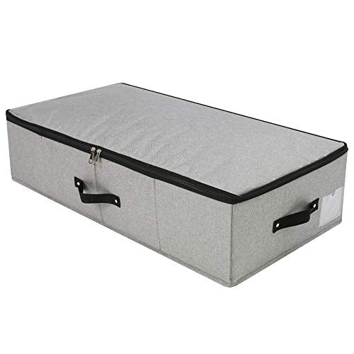 AMJ 29.5"*15"*7", Blanket, Duvets, Winter Clothes Storage Box for Under Bed, Top Wardrobe Organizer, Dark Gray - color: Dark Gray, size: 29.5 x 15 x 7“