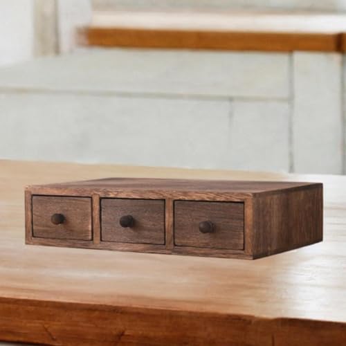 Wood Desktop Organizer Office Supplies Organizer with Drawer Versatile Cosmetic Organizer for Sticky Notes Stamps Paper Clips, 3 Drawer - color: 3 Drawer