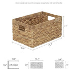 Storage Container, Natural Water Hyacinth Storage Bins Rectangular Basket,Arts and Crafts. - size: Medium