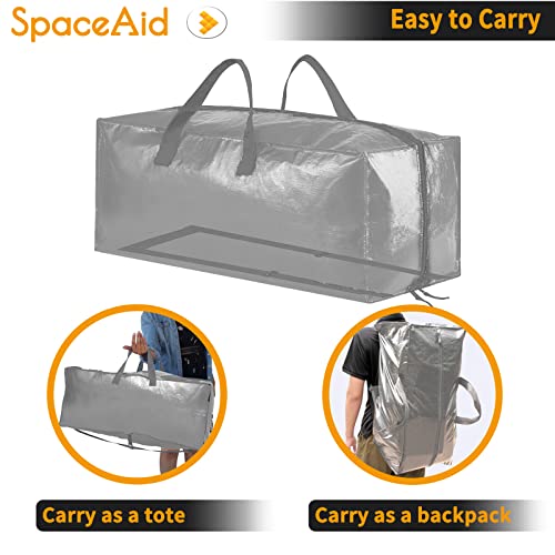 SpaceAid Heavy Duty Moving Bags, Extra Large Storage Totes W/Backpack Straps Strong Handles & Zippers, Alternative to Moving Boxes, Packing & Moving Supplies, Gley (8 Pack) - color: Grey, size: 8 Pack