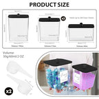 COAZEX 4 Pack Clear Laundry Pods Container & Dryer Sheet Holder, Plastic Square Laundry Room Organization and Storage Jars with Lids, Scoops & Labels for Detergent, Powder, Dryer Balls (Black Lid) - color: A-2+1+1 Pack(Black Lid)