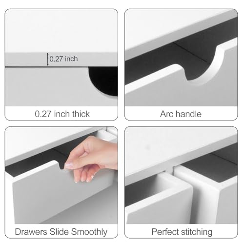 Charmewooden desk organizer with drawers countertop drawer organizer Tabletop Storage Organization Box Home Office Workspace Bathroom Toiletries Supplies (white) - style: White