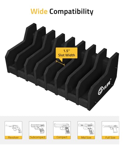CVLIFE Foam Pistol Rack for Gun Safe Shelf Pistol Holder Gun Safe Cabinet Accessories Handgun Rack Pistol Stand for Storage - size: 8 Slots