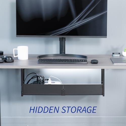 VIVO Under Desk 30 x 7 inch Storage Shelf, Office Accessory Holder for Supplies, Gaming Devices, and More, Workstation Organizer, Black, DESK-SHELF30-UB