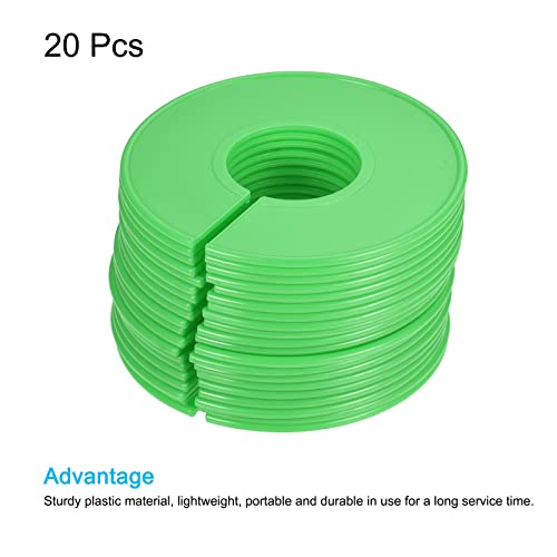 PATIKIL Clothes Dividers 20 Pack Blank Clothing Rack Size Sorting Reusable Wardrobe Round Hanger Separator, Green - color: Green