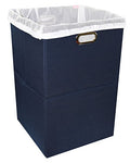 Extra Large Laundry Hamper with Laundry Bag, Foldable Clothes Basket with Metal Handles & Moisture-Resistant Base, Premium Durable Fabric for Bathroom, Dorm, and Family (Navy Blue) - color: Navy Blue