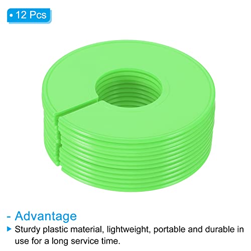 PATIKIL Clothes Dividers, 12 Pack Closet Clothing Rack Size Dividers Blank Labels Sorting Round Separator for Closet, Green - color: Green