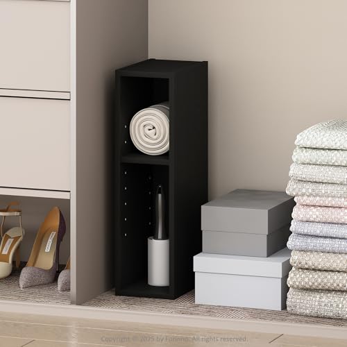 Furinno Reed 2-Tier Closet Organizers and Storage, Closet Organizer, Open Shelf Closet Storage, for Wardrobe, Bedroom, Living Room, 6-Inch Width, Blackwood - color: Blackwood, size: 2-Tier; 5.9" W